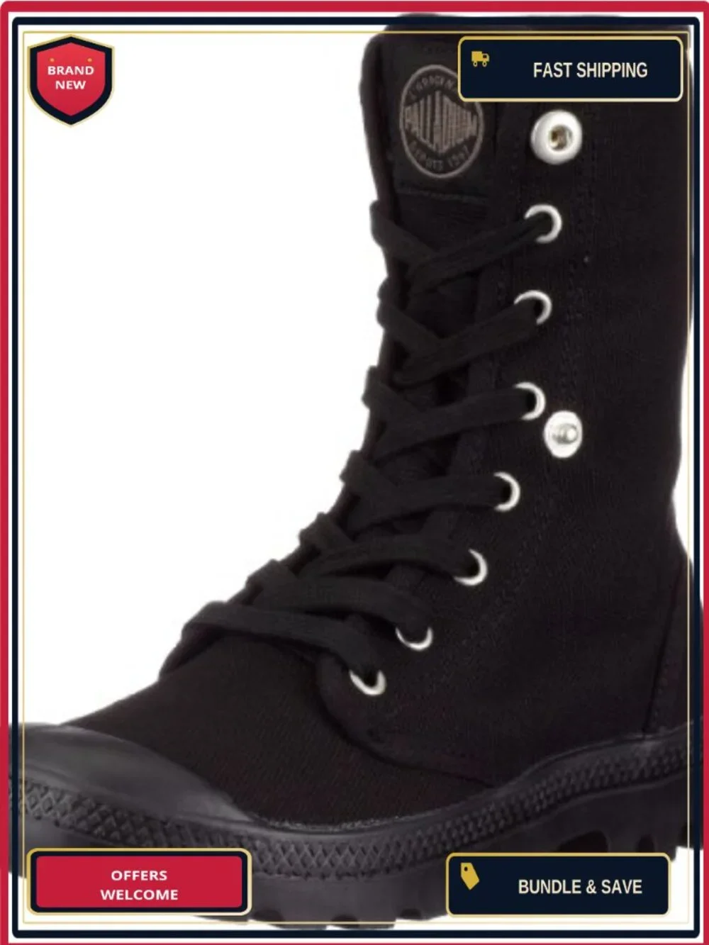 Palladium Women's Vegan Canvas Lace-Up Baggy Ankle Boot